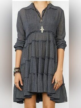 Denim & Supply Ralph Lauren Dark Navy and White Printed Dress size M